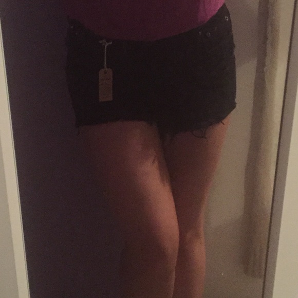 Black Forever 21 Shorts with Black Accent Lace - Picture 4 of 4